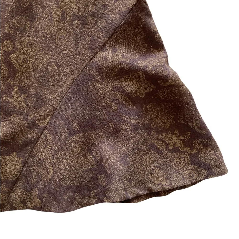 Brown and Gold Flouncy Circle Skirt, Sz EU 50, US 18-20